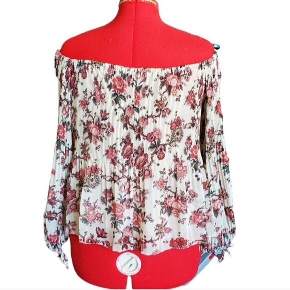 Aritzia Wilfred Talance Off-Shoulder Floral Blouse Size M - Picture 6 of 9